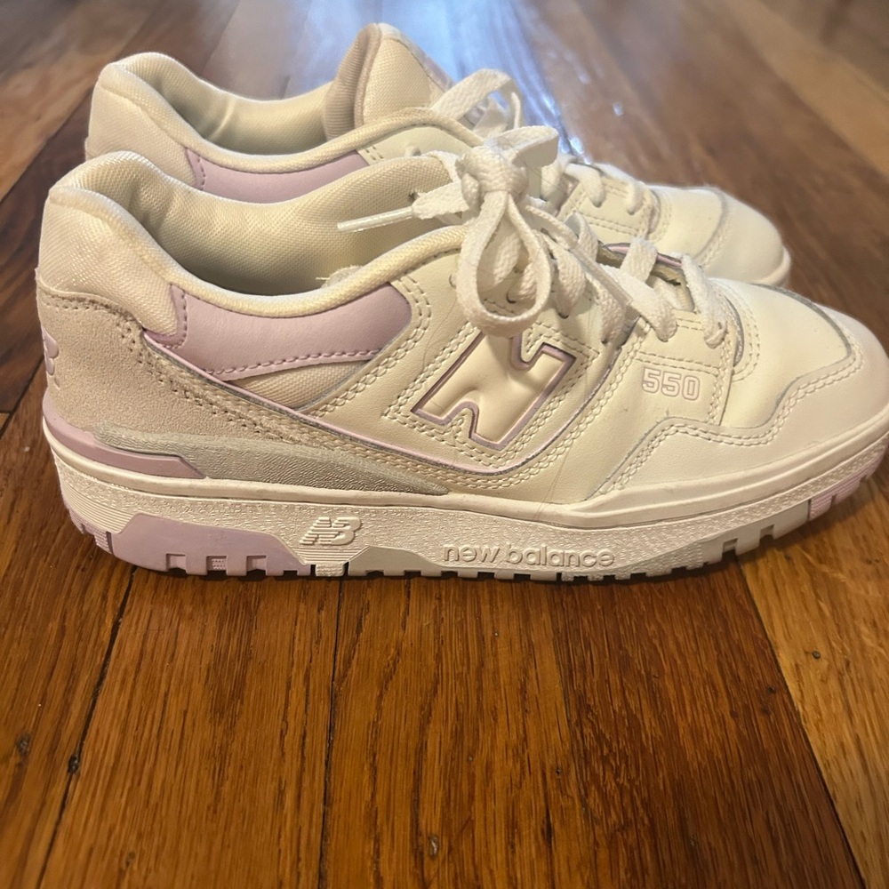 New Balance 550 Cream and Lavender Sneakers